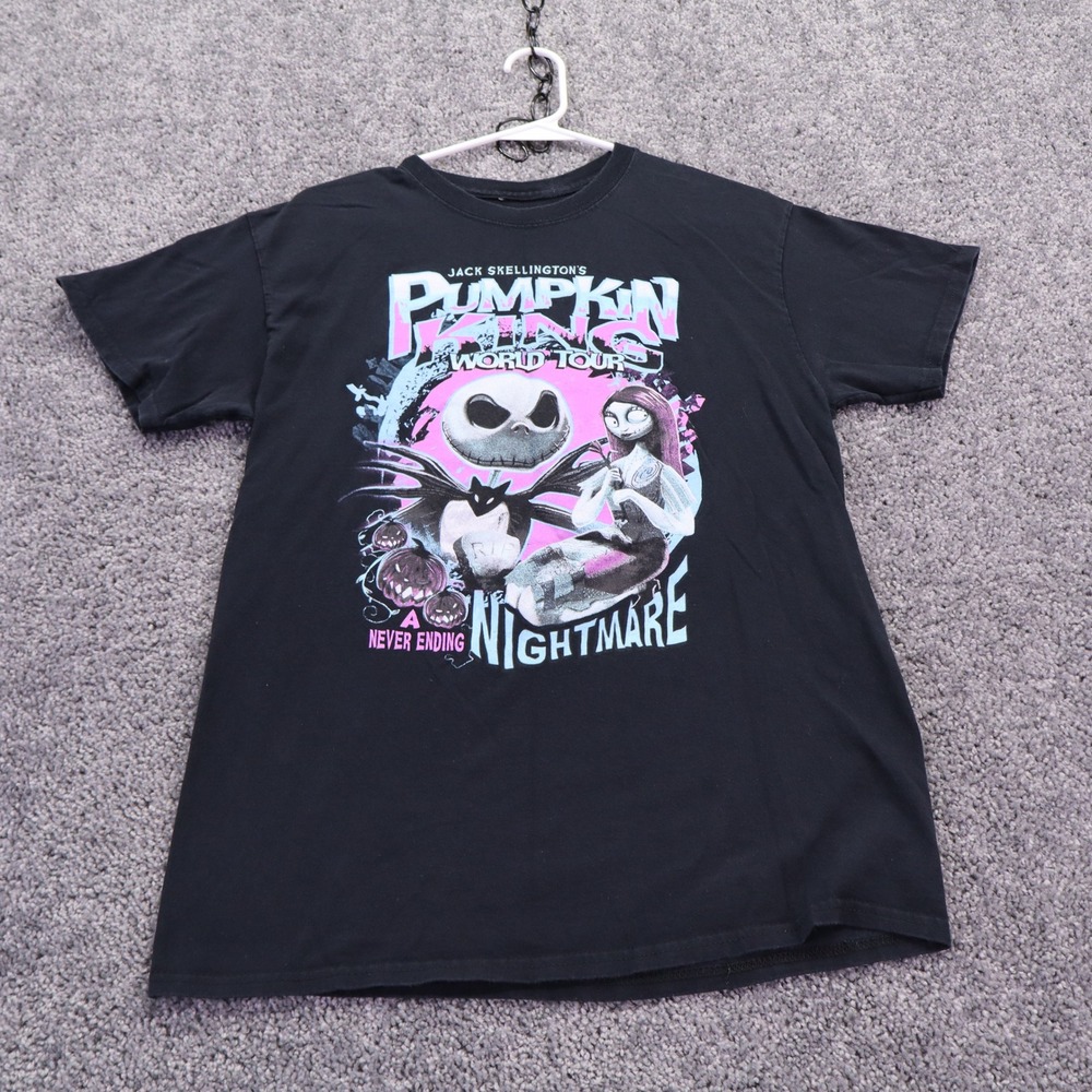 Disney T Shirt Mens Medium Black Nightmare Before Christmas Pumpkin King Graphic